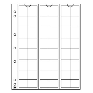 LEUCHTTURM - Fogli trasparenti NUMIS 17 a 48 tasche da 17 mm - 5 pz.