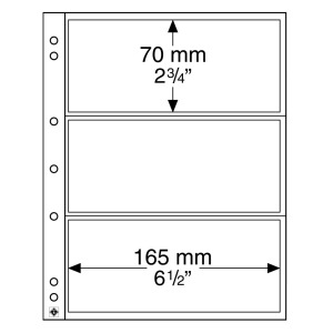LEUCHTTURM - Fogli trasparenti NUMIS 3 C a 3 tasche da 165x70 mm - 10 pz.