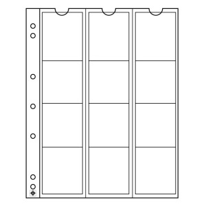 LEUCHTTURM - Fogli trasparenti NUMIS 44 a 12 tasche da 44 mm - 5 pz.