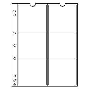 LEUCHTTURM - Fogli trasparenti NUMIS 55 a 6 tasche da 55 mm - 5 pz.