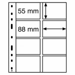 LEUCHTTURM - Fogli trasparenti OPTIMA 4 VC a 8 tasche da 88x55 mm - 10 pz.