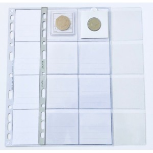 ABAFIL - Fogli trasparenti TORNESE a 12 tasche da 50 mm per OBLÒ - 6 pz.