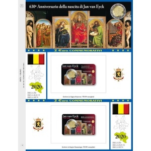 ABAFIL - Foglio 2 € COMMEMORATIVO Belgio 2020 Jan van Eycke in 2 coin card