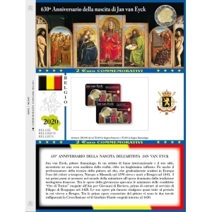 ABAFIL - Foglio 2 € COMMEMORATIVO Belgio 2020 Jan van Eyck in singola coin card