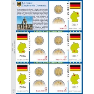 ABAFIL - Foglio 2 € commemorativi 5 ZECCHE DELLA GERMANIA 2016