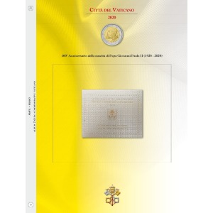 ABAFIL - Foglio ALBUM 2 € VATICANO in folder 2020 Giovanni Paolo II