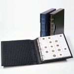 LEUCHTTURM - OFFERTA: Cartella a 4 anelli GRANDE CLASSIC con 10 fogli per Oblò da 50 mm e custodia - Nera