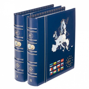 LEUCHTTURM - OFFERTA: Cartelle a 4 anelli VISTA serie Euro vol. 1 + vol. 2 con fogli e custodia