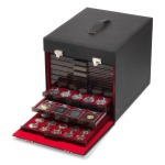 LEUCHTTURM - Valigetta PORTABOX in similpelle per 10 Box MB o 6 Box MB XL vuota - Nera