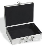 LEUCHTTURM - Valigetta in alluminio CARGO S6 con 6 vassoi in floccato blu a 20 caselle quadrate da 41 mm