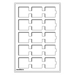 LEUCHTTURM - Vassoi TAB in floccato blu a 15 caselle quadrate da 50 mm con tacca - 2 pz.