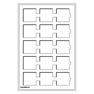 LEUCHTTURM - Vassoi TAB in floccato blu a 15 caselle quadrate da 50 mm con tacca - 2 pz.