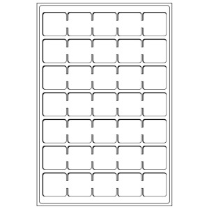 LEUCHTTURM - Vassoi TAB in floccato blu a 35 caselle quadrate da 38 mm con tacca - 2 pz.