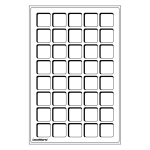 LEUCHTTURM - Vassoi TAB in floccato blu a 40 caselle quadrate da 33 mm - 2 pz.