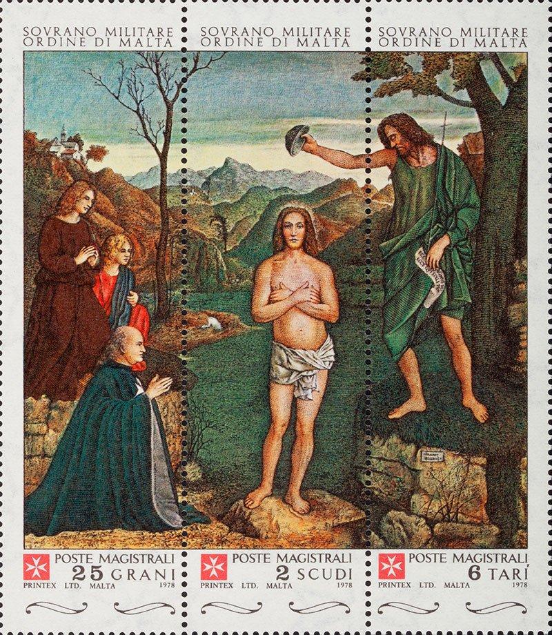 1978 San Giovanni Battista 3 v. in trittico S.M.O.M. SMOM S.M.O.M. - 1978 - San Giovanni Battista - 3 v. in trittico