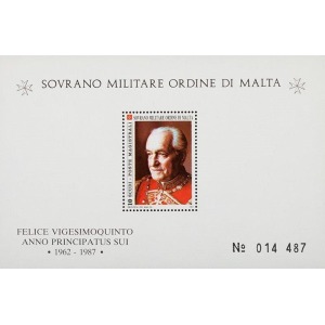 S.M.O.M. - 1987 - 25° dell'elezione del Gran Maestro Frà Angelo de Mojana di Cologna - 1 BF
