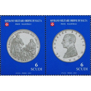 S.M.O.M. - 2001 - Le monete del Sovrano Militare Ordine di Malta - 2 v. in coppia