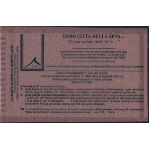 ITALIA - 2001 - VARIETÀ Francobusta in seta con scritta fazzolettini - 1 FB