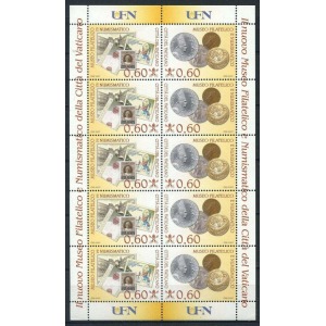 VATICANO - 2007 - Il nuovo Museo Filatelico e Numismatico della Città del Vaticano - 1 MF da 5 coppie