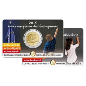 BELGIO - 2015 - 2 € Anno europeo per lo sviluppo - FDC in coin card casuale