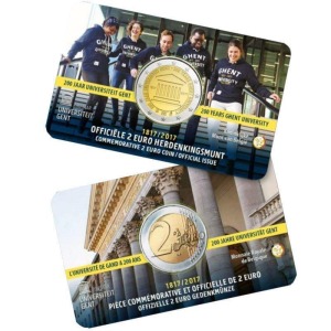 BELGIO - 2017 - 2 € 200° dell'Università di Gand - FDC in coin card casuale