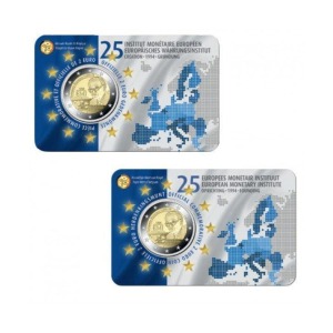 BELGIO - 2019 - 2 € 25° dell'Istituto Monetario Europeo - FDC in coin card