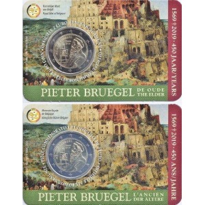BELGIO - 2019 - 2 € 450º della morte di Pieter Bruegel - FDC in coin card
