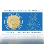 VATICANO - 2019 - Stamp&Coin Card N° 22-23-24-25: Papa Francesco con 50 c. - 4 x 1 moneta FDC