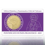 VATICANO - 2019 - Stamp&Coin Card N° 22-23-24-25: Papa Francesco con 50 c. - 4 x 1 moneta FDC