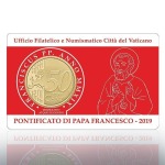VATICANO - 2019 - Stamp&Coin Card N° 22-23-24-25: Papa Francesco con 50 c. - 4 x 1 moneta FDC