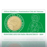 VATICANO - 2019 - Stamp&Coin Card N° 22-23-24-25: Papa Francesco con 50 c. - 4 x 1 moneta FDC