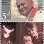 POLONIA - 2020 - 100° della nascita di San Giovanni Paolo II - 1 v. con 1 chiudilettera casuale (E.C. di Polonia con Vaticano)
