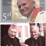 POLONIA - 2020 - 100° della nascita di San Giovanni Paolo II - 1 v. con 1 chiudilettera casuale (E.C. di Polonia con Vaticano)