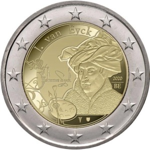 BELGIO - 2020 - 2 € 630° della nascita di Jan van Eyck - FDC da coin card