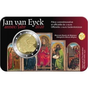 BELGIO - 2020 - 2 € 630° della nascita di Jan van Eyck - FDC in coin card (versione francese)
