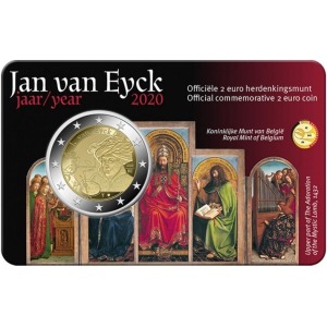 BELGIO - 2020 - 2 € 630° della nascita di Jan van Eyck - FDC in coin card (versione olandese)