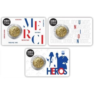 FRANCIA - 2020 - 2 € Ricerca medica - BU in coin card (set di 3)
