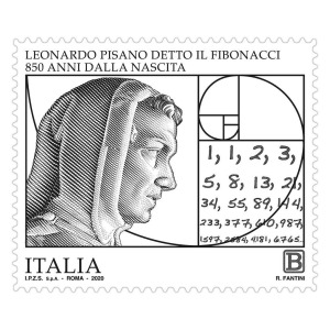 ITALIA - 2020 - 850° della nascita di Leonardo Pisano detto il Fibonacci - 1 v. con codice a barre