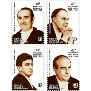 ITALIA - 2020 - Anniversari di magistrati assassinati - 2 v. con codice a barre