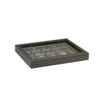 LINDNER - Cofanetto NERA CASSETTA M CON FINESTRA con interno nero a 20 caselle quadrate da 50 mm con tacca - Nero