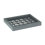 LINDNER - Cofanetto NERA CASSETTA M CON FINESTRA con interno nero a 24 caselle quadrate da 42 mm - Nero
