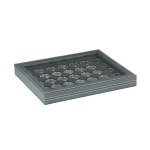 LINDNER - Cofanetto NERA CASSETTA M CON FINESTRA con interno nero a 35 caselle rotonde da 32 mm - Nero