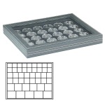 LINDNER - Cofanetto NERA CASSETTA M CON FINESTRA con interno nero a 45 caselle quadrate miste - Nero