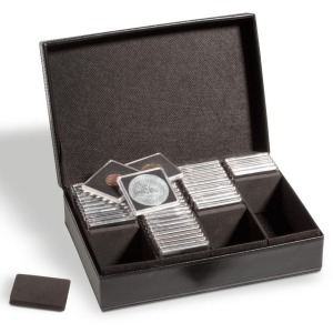 LEUCHTTURM - Cofanetto PRESIDIO per 100 Quadrum o 320 Oblò - Nero