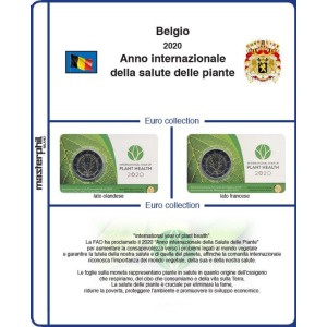MASTER PHIL - Inserto 2 € commemorativo Belgio Anno internazionale della salute delle piante in coin card 2020