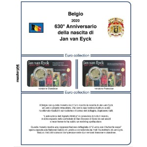 MASTER PHIL - Inserto 2 € commemorativo Belgio Jan van Eyck in coin card 2020