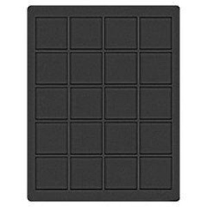 LINDNER - Cofanetto NERA CASSETTA M con interno nero a 20 caselle quadrate da 47 mm - Nero
