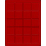 LINDNER - Cofanetto NERA CASSETTA M con interno rosso a 20 caselle quadrate da 47 mm - Nero