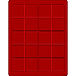 LINDNER - Cofanetto NERA CASSETTA M con interno rosso a 20 caselle quadrate da 47 mm - Nero