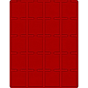 LINDNER - Cofanetto NERA CASSETTA M con interno rosso a 20 caselle quadrate da 50 mm con tacca - Nero